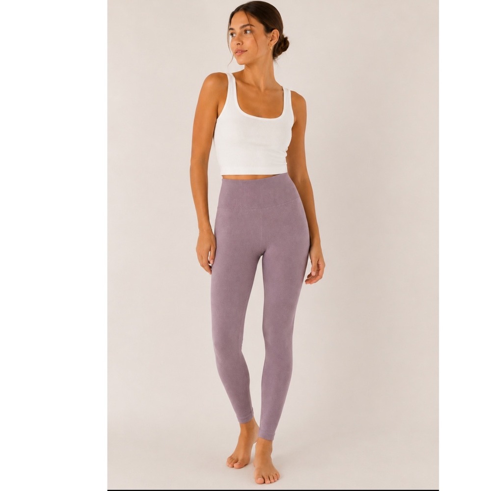NWT‎ Everlane Perform Leggings Women XL/XXL Purple High Waisted Seamless Ribbed